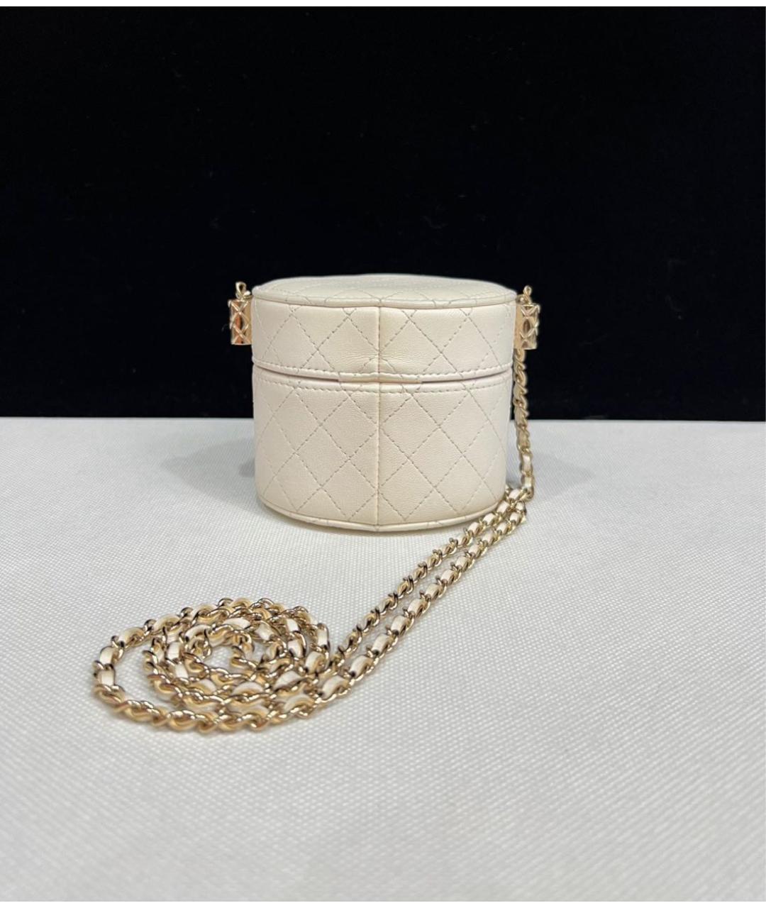 CHANEL Белая кожаная сумка через плечо, фото 2