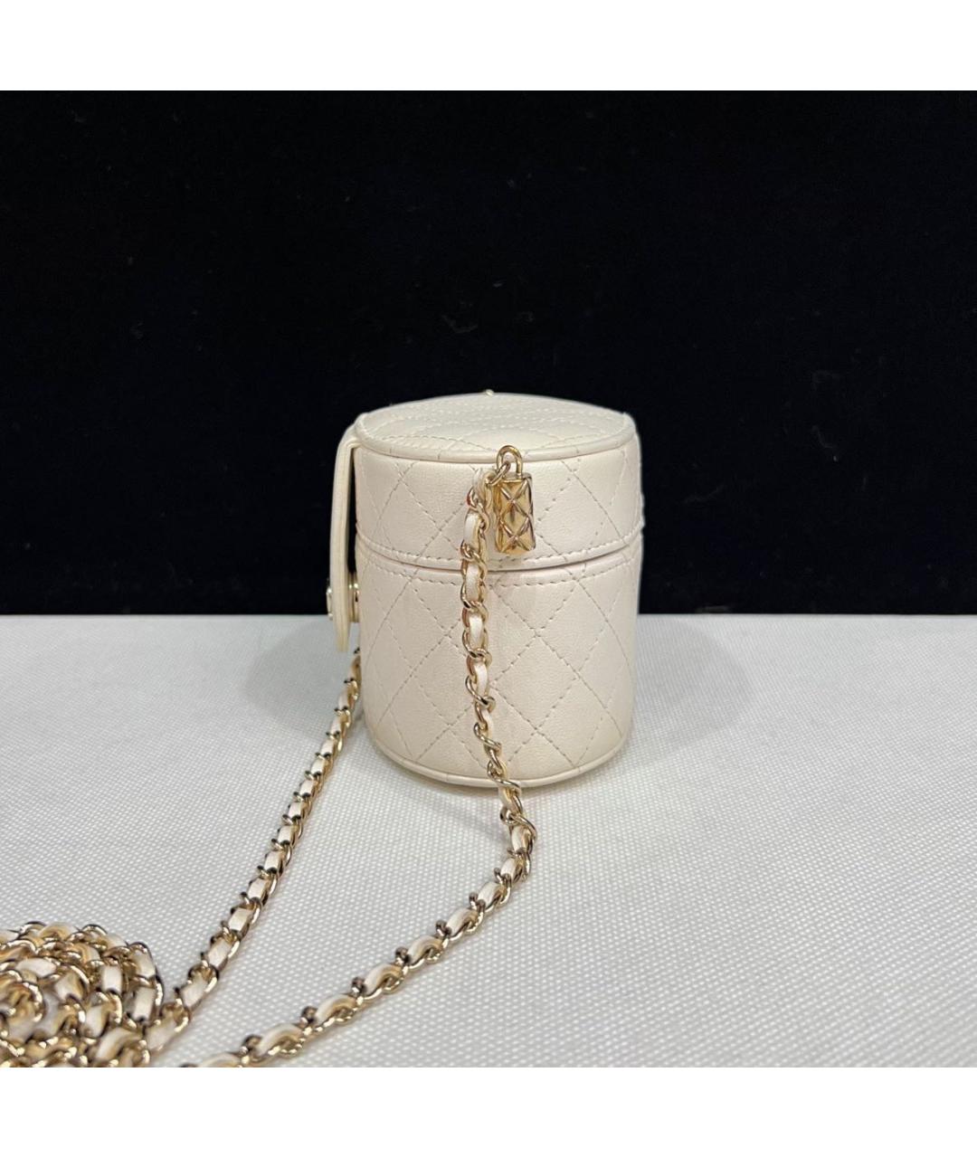 CHANEL Белая кожаная сумка через плечо, фото 3