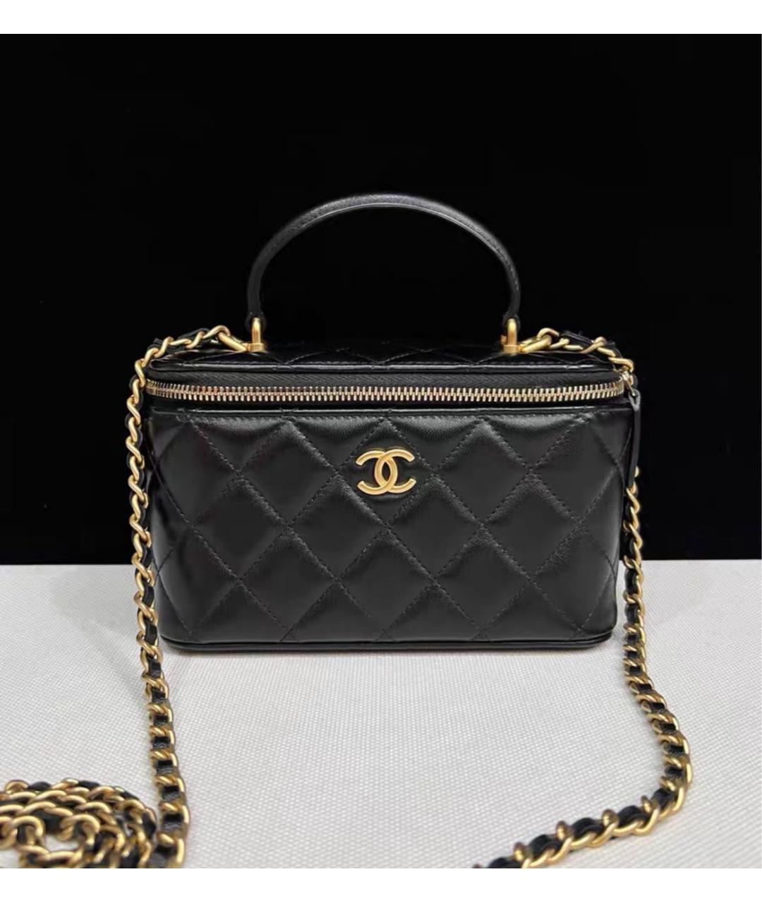 CHANEL Черная кожаная сумка через плечо, фото 4