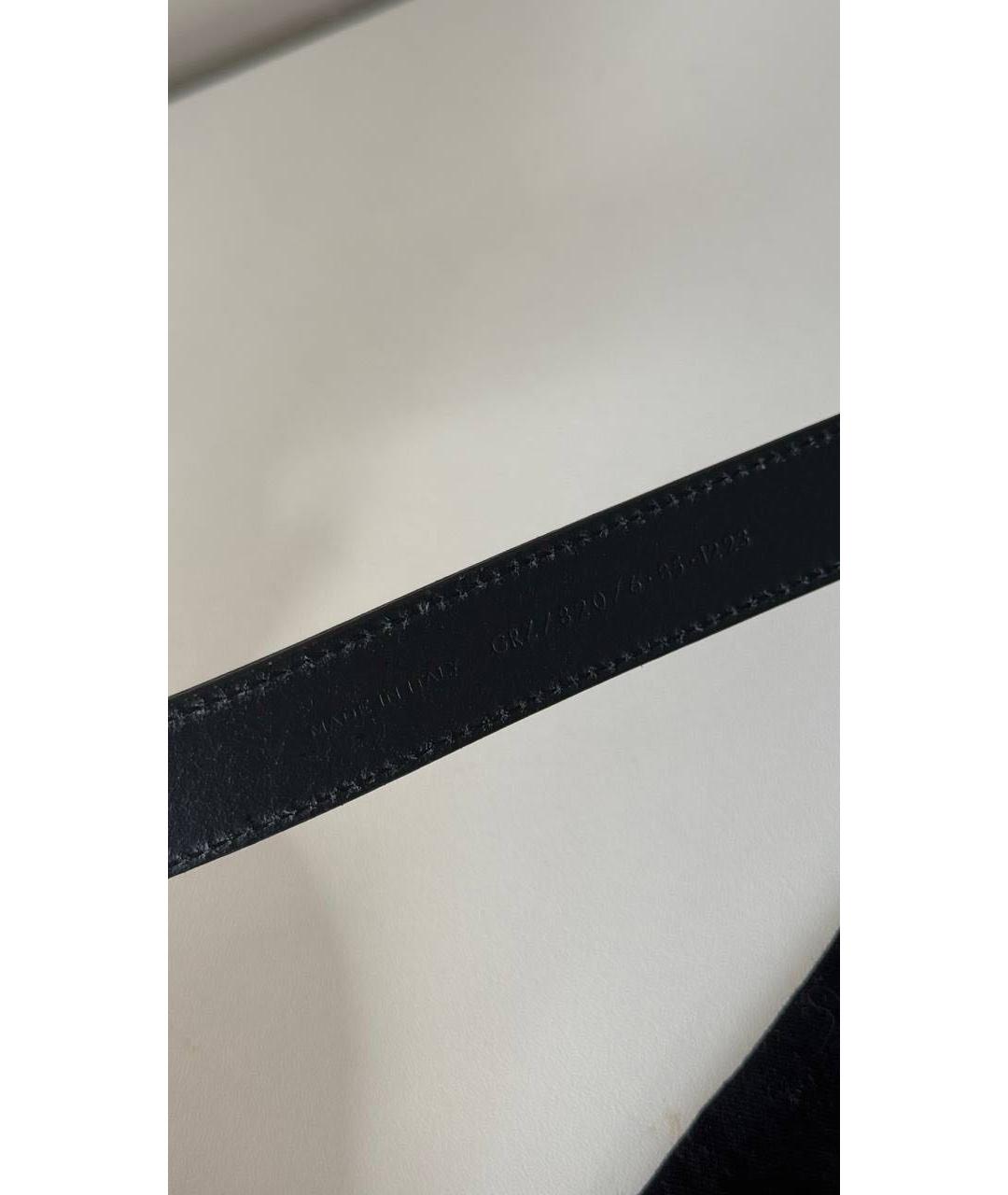 SAINT LAURENT Черный кожаный ремень, фото 4