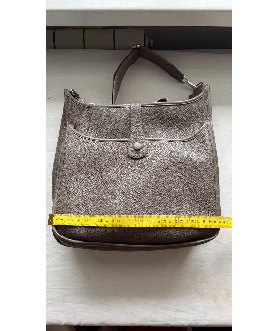 HERMES Серая кожаная сумка через плечо, фото 2