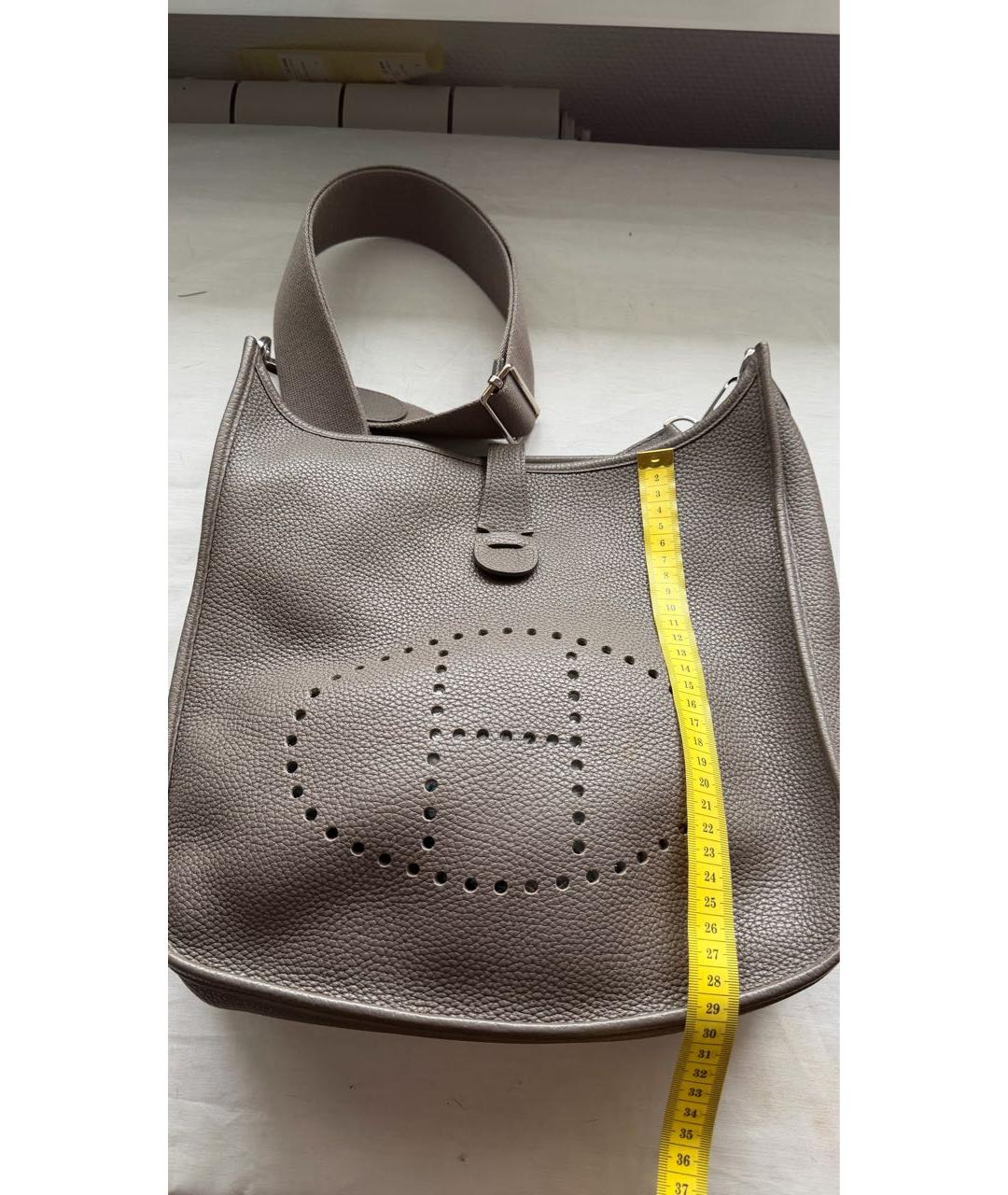 HERMES Серая кожаная сумка через плечо, фото 4