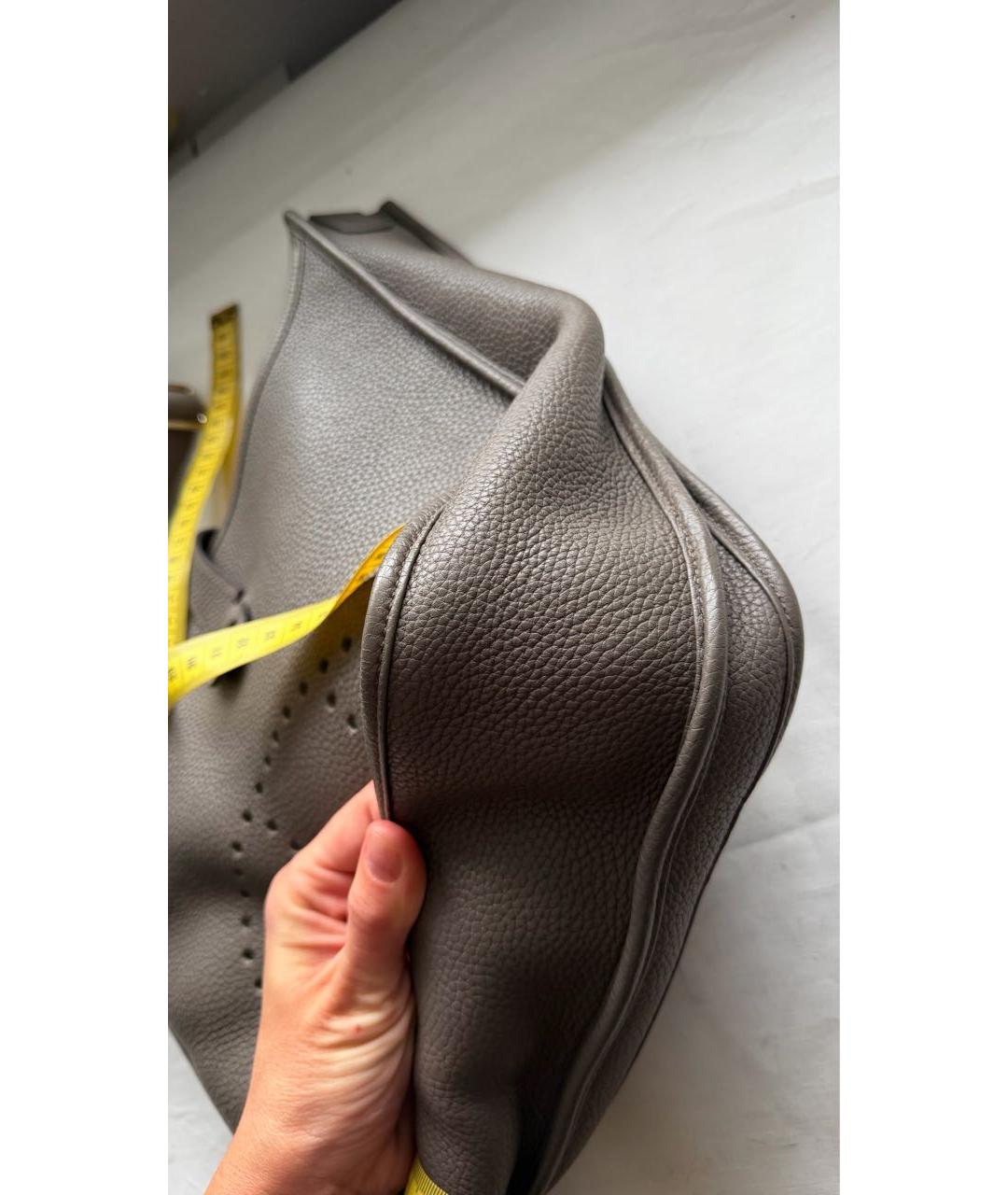 HERMES Серая кожаная сумка через плечо, фото 5