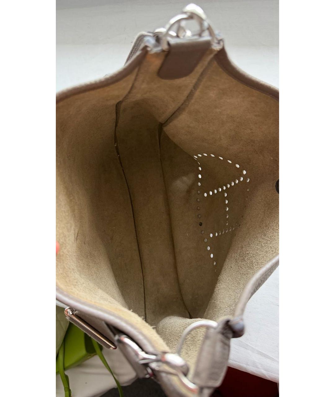 HERMES Серая кожаная сумка через плечо, фото 6