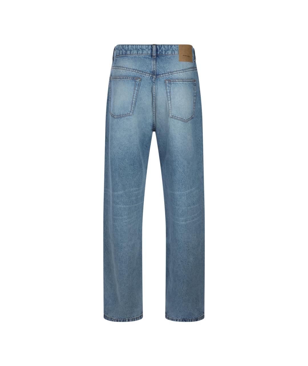 Ami Paris Синие хлопковые прямые джинсы, фото 3