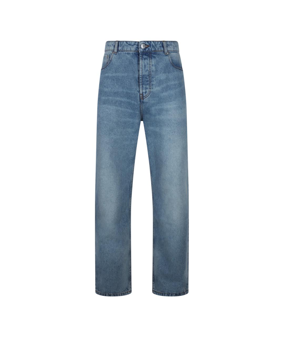 Ami Paris Синие хлопковые прямые джинсы, фото 1