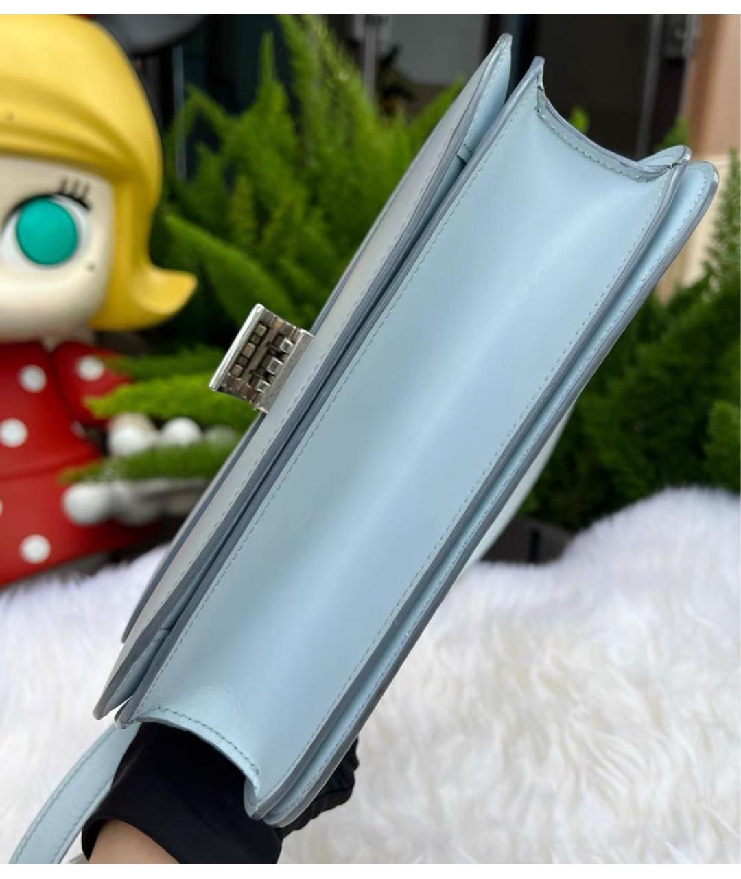 CELINE Голубая кожаная сумка через плечо, фото 4