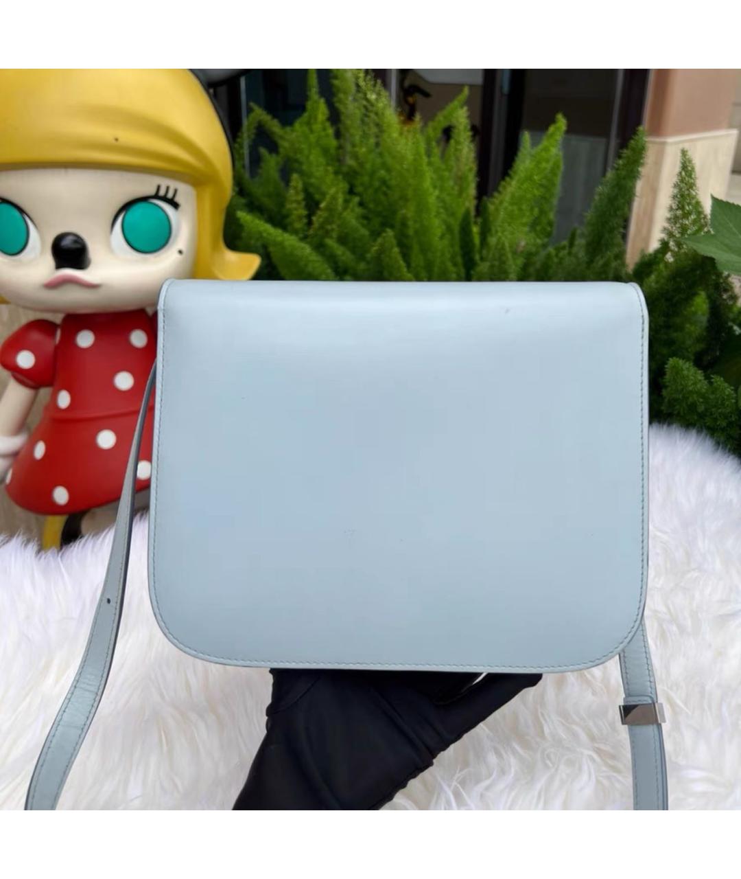 CELINE Голубая кожаная сумка через плечо, фото 3