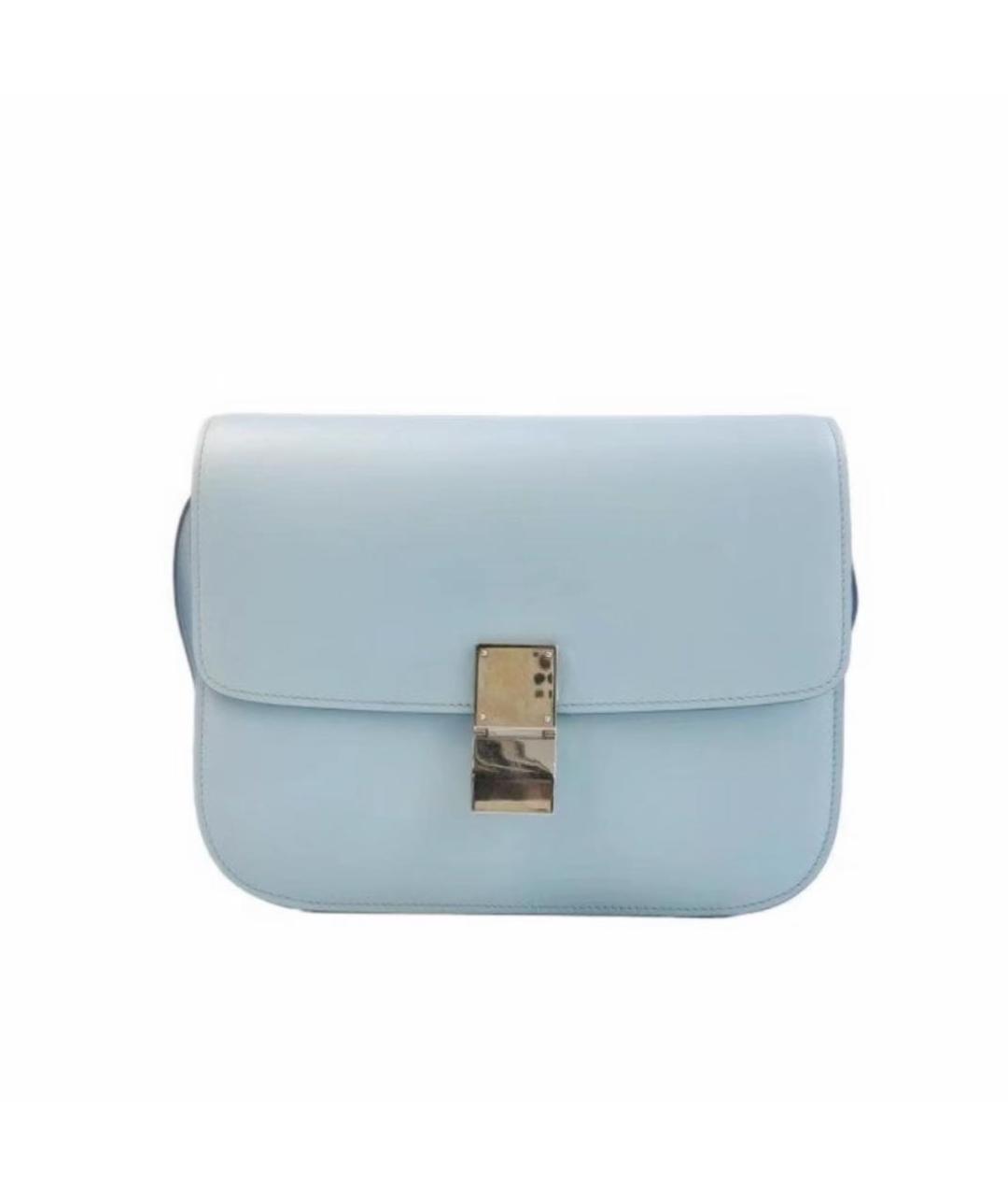 CELINE Голубая кожаная сумка через плечо, фото 6