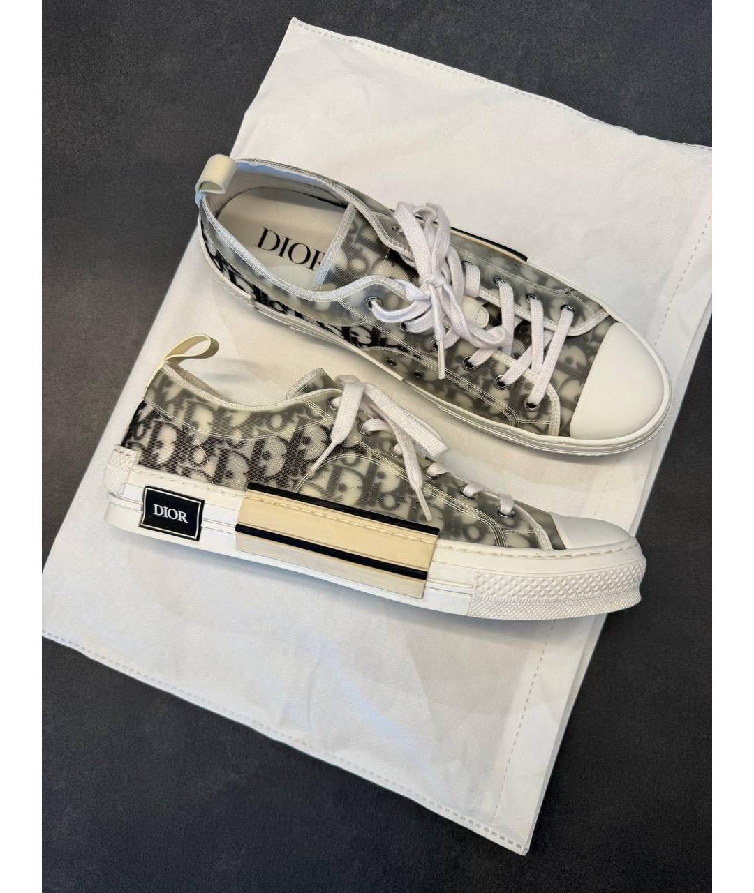 CHRISTIAN DIOR Белые текстильные низкие кроссовки / кеды, фото 3