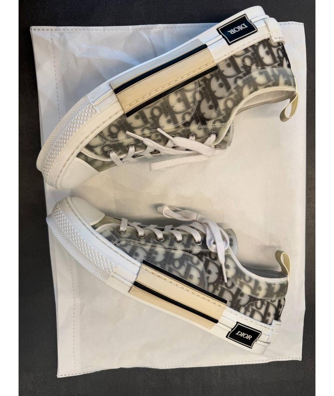 CHRISTIAN DIOR Белые текстильные низкие кроссовки / кеды, фото 2