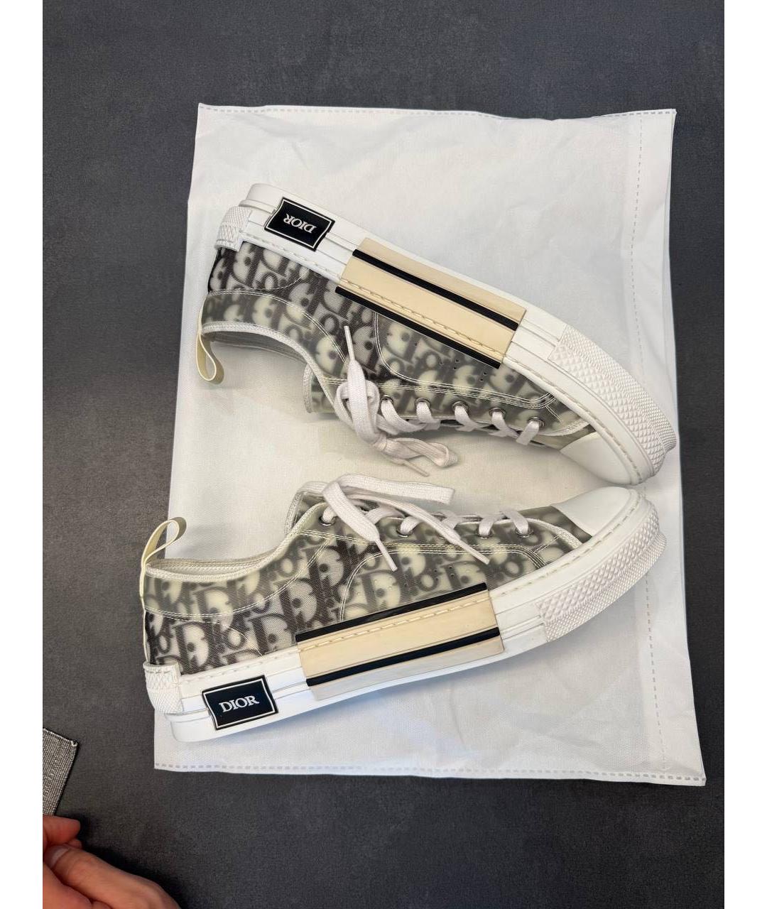 CHRISTIAN DIOR Белые текстильные низкие кроссовки / кеды, фото 4