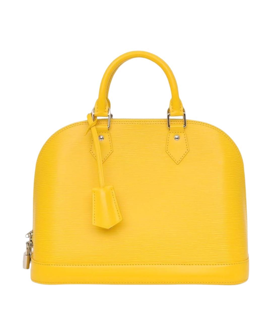 LOUIS VUITTON Желтая кожаная сумка с короткими ручками, фото 1