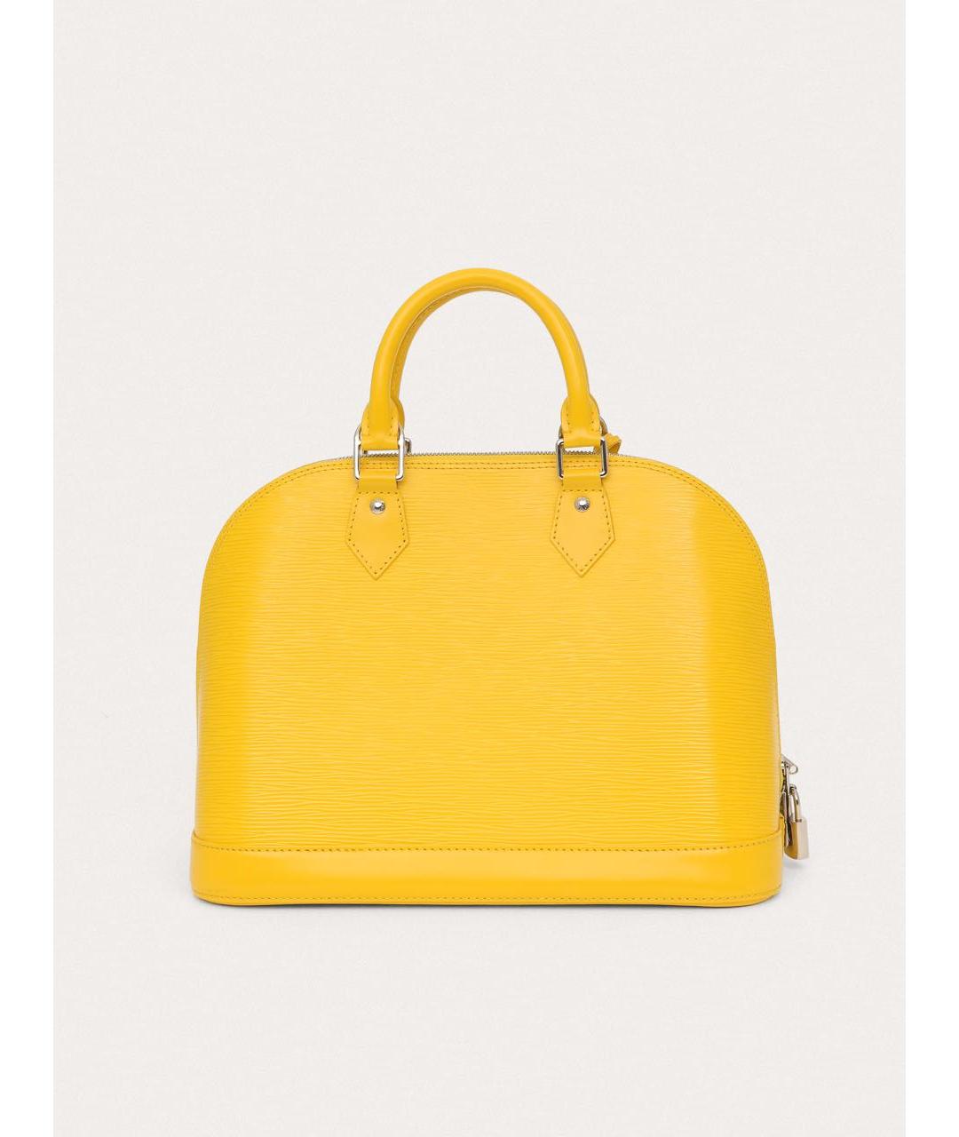 LOUIS VUITTON Желтая кожаная сумка с короткими ручками, фото 3