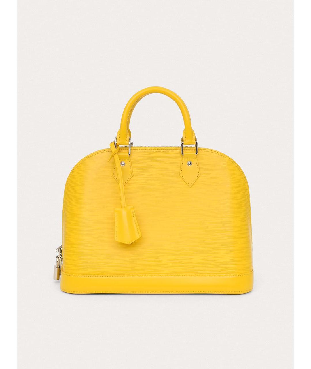 LOUIS VUITTON Желтая кожаная сумка с короткими ручками, фото 9