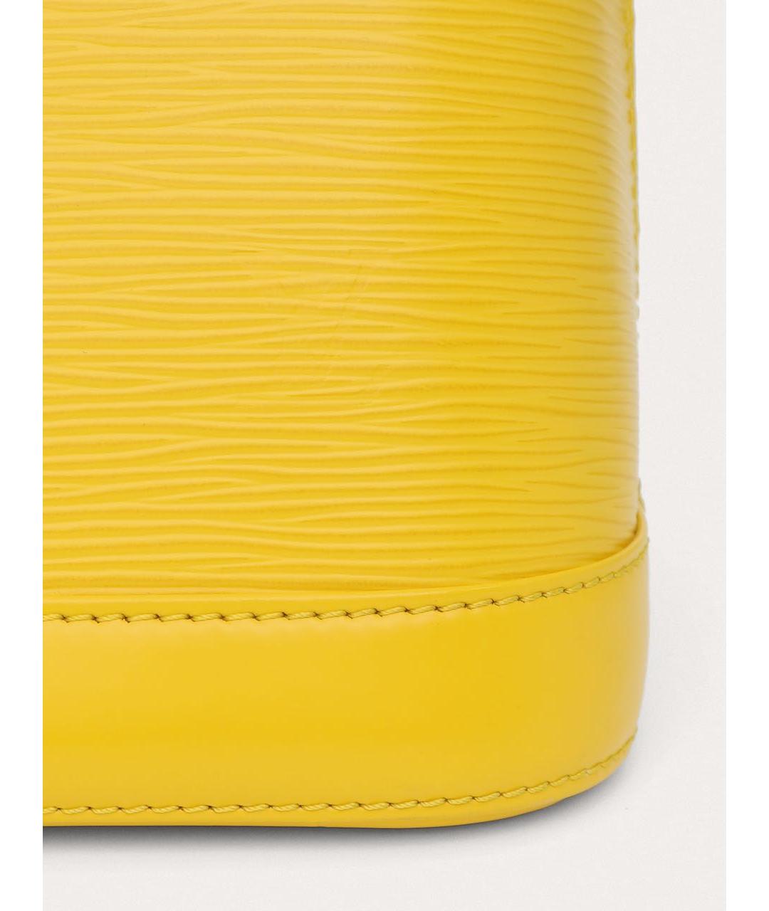 LOUIS VUITTON Желтая кожаная сумка с короткими ручками, фото 6