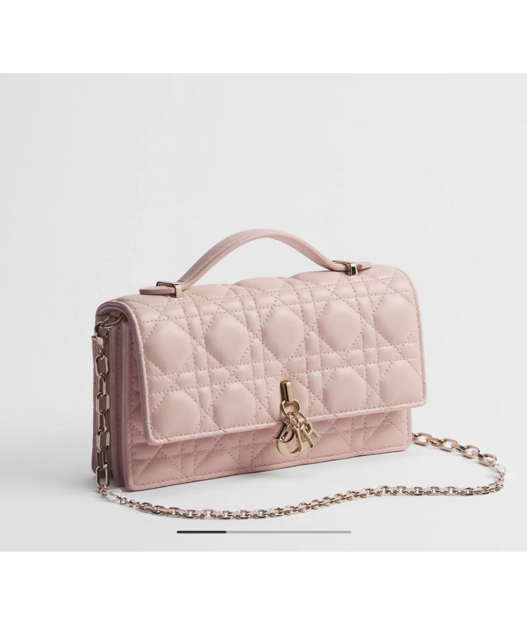 CHRISTIAN DIOR Розовая кожаная сумка через плечо, фото 6