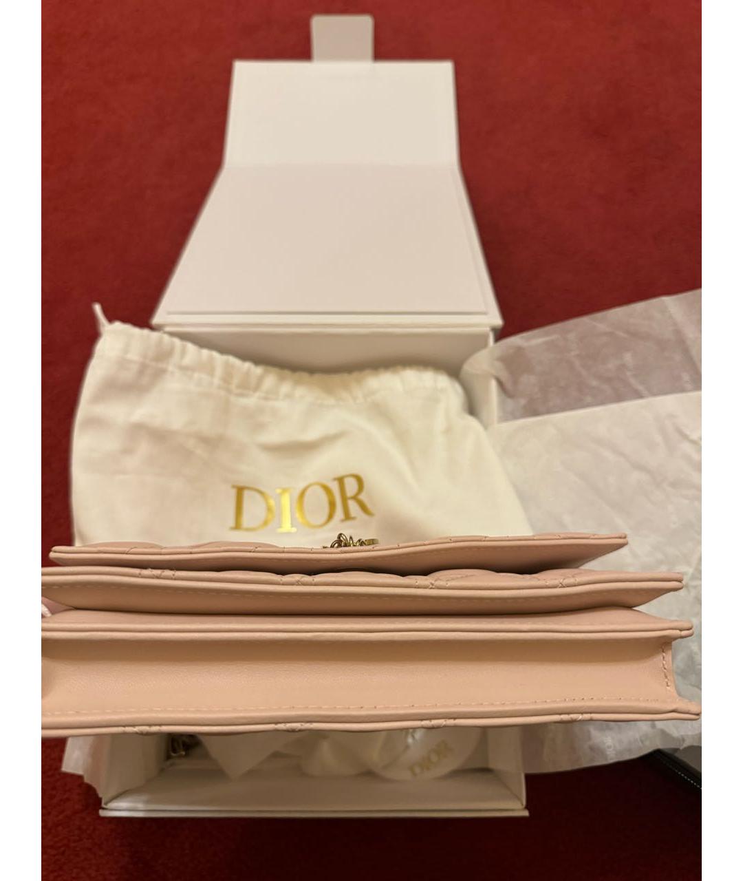 CHRISTIAN DIOR Розовая кожаная сумка через плечо, фото 4