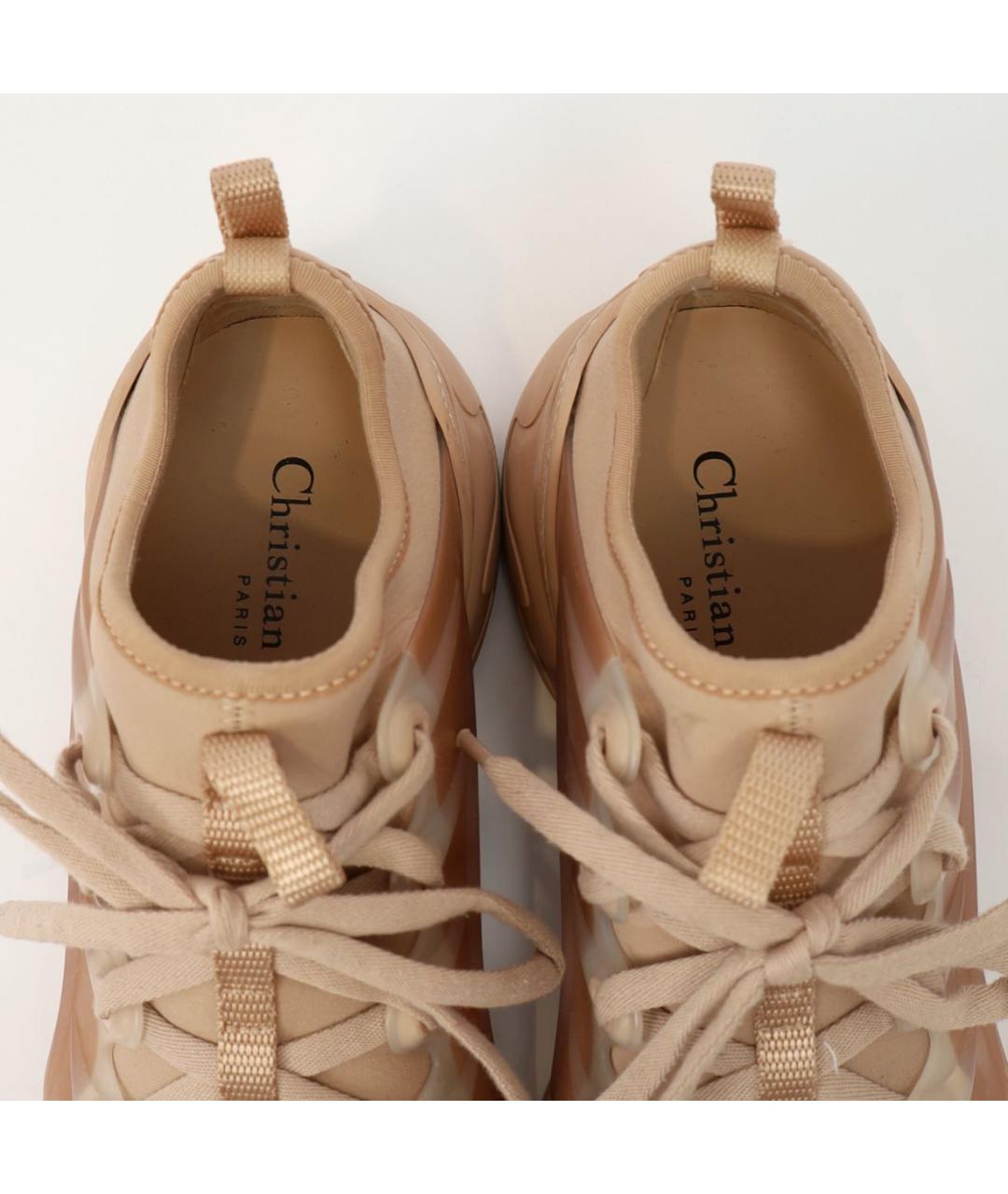 CHRISTIAN DIOR Бежевые неопреновые кроссовки, фото 8