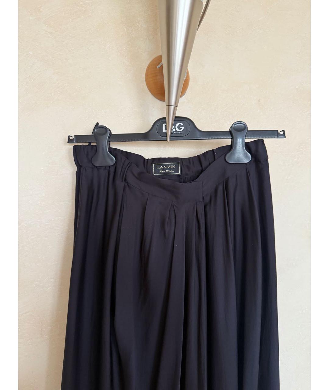 LANVIN Темно-синяя шелковая юбка макси, фото 2