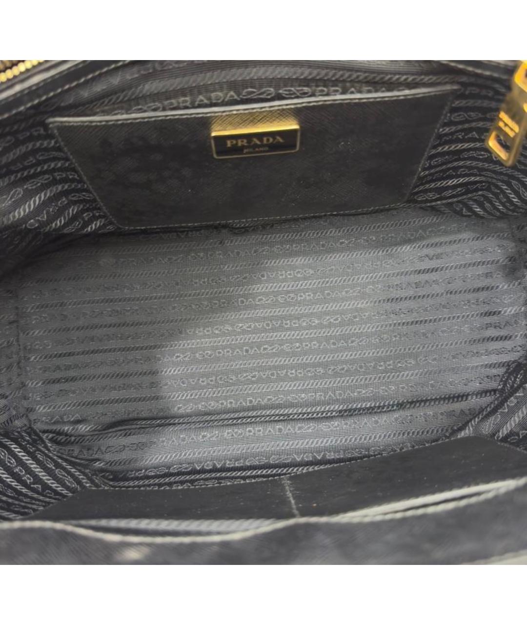 PRADA Черная кожаная сумка с короткими ручками, фото 6