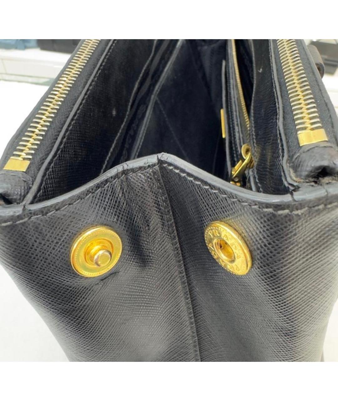 PRADA Черная кожаная сумка с короткими ручками, фото 8