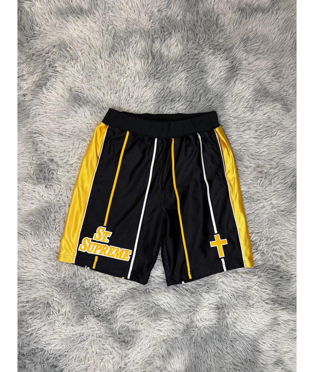 SUPREME Черные синтетические шорты, фото 6