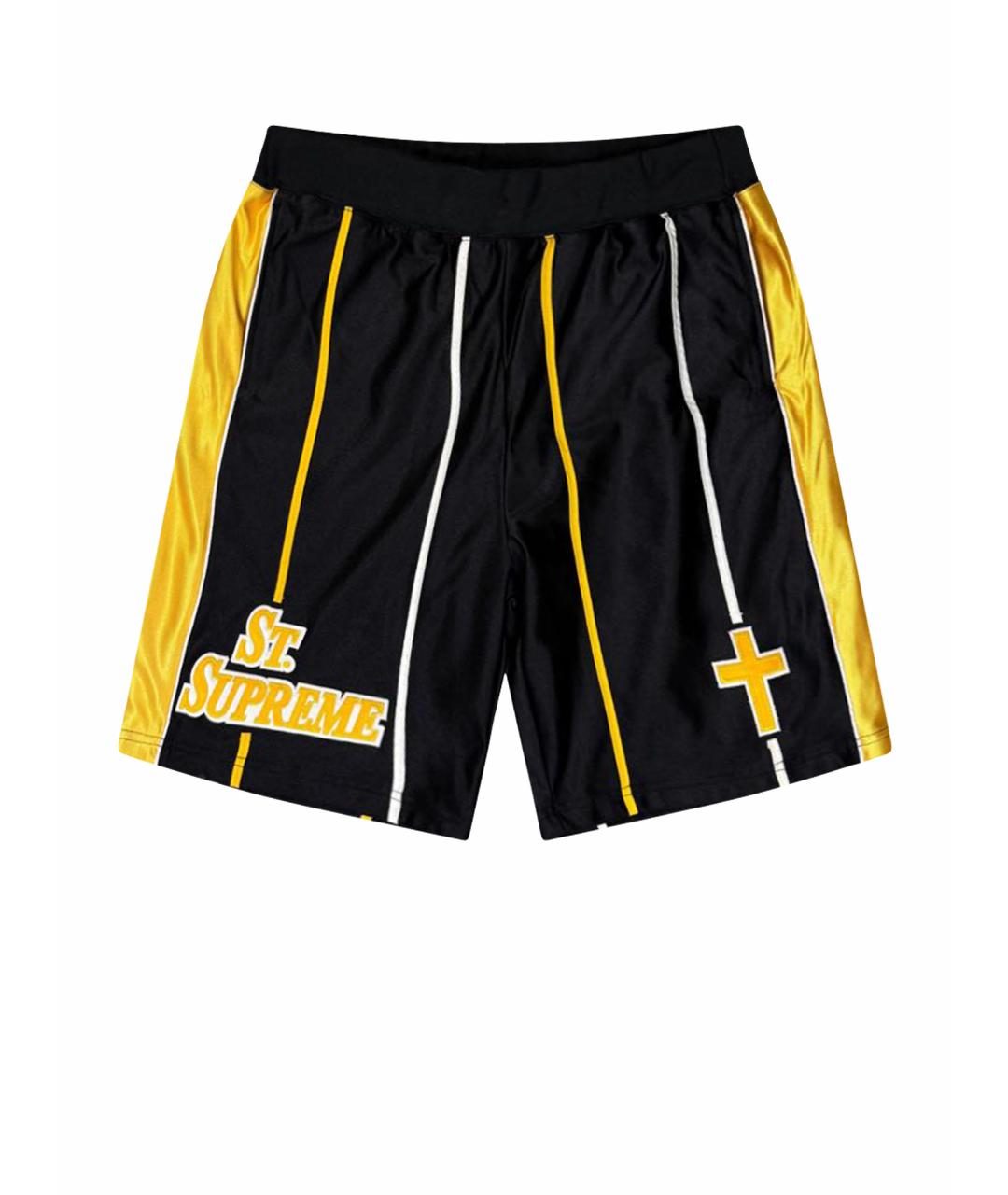 SUPREME Черные синтетические шорты, фото 1
