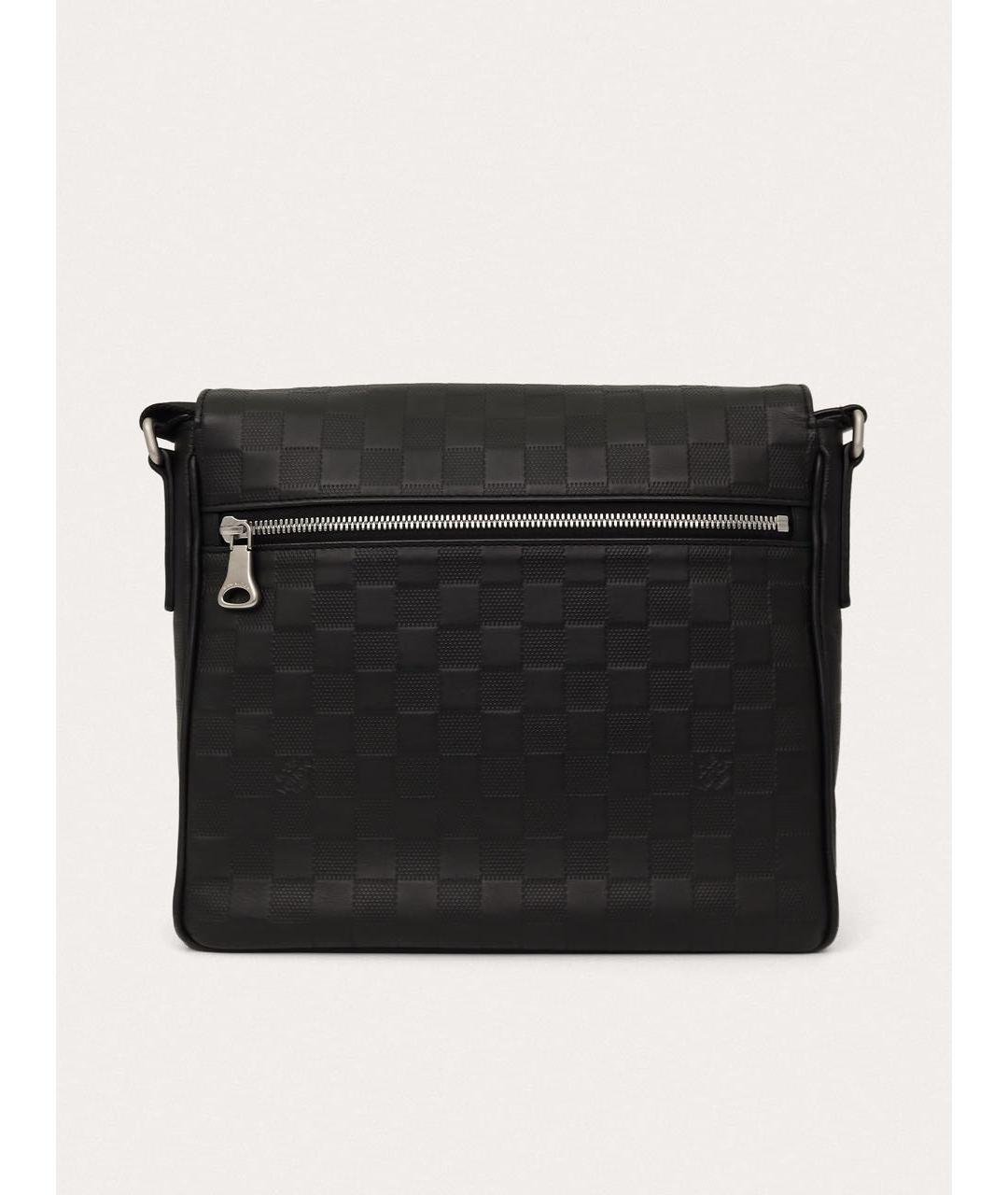 LOUIS VUITTON Черная кожаная сумка на плечо, фото 3