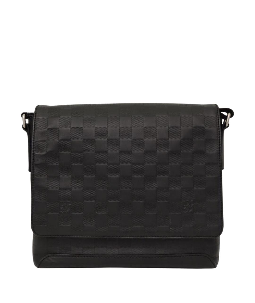 LOUIS VUITTON Черная кожаная сумка на плечо, фото 1