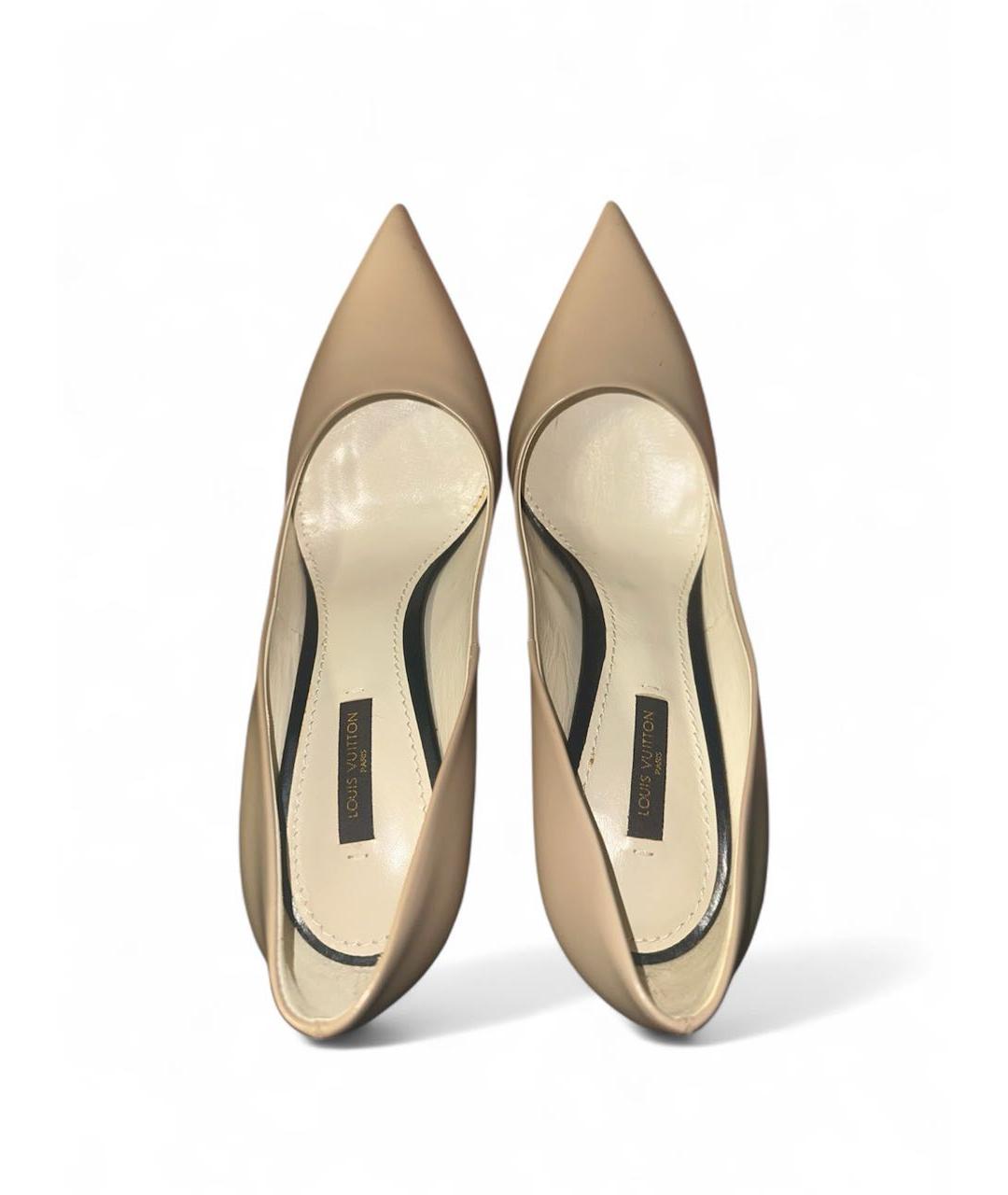 LOUIS VUITTON Бежевые кожаные туфли, фото 3