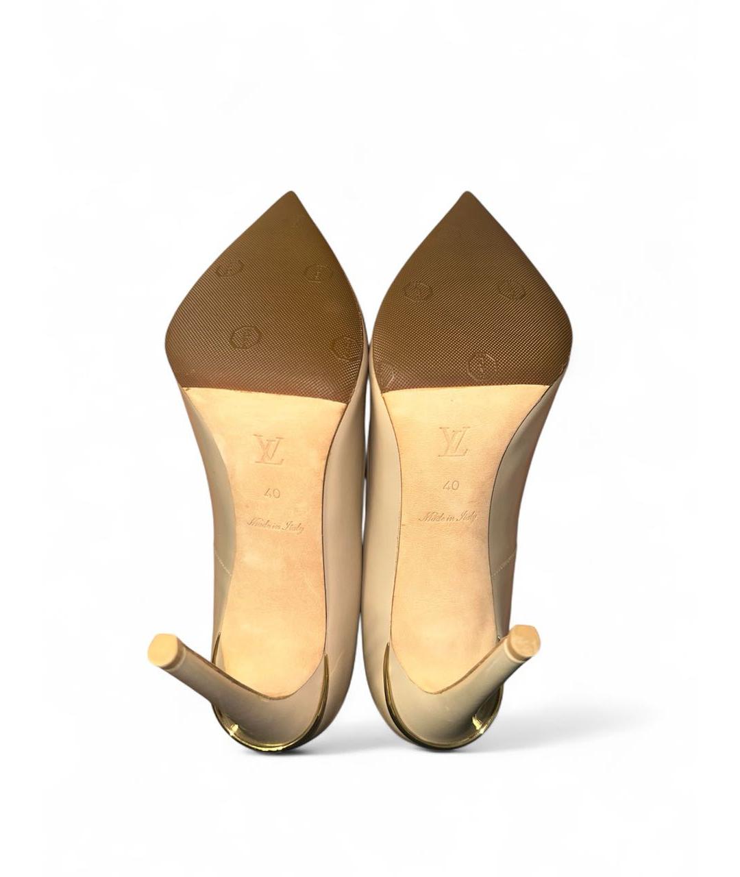 LOUIS VUITTON Бежевые кожаные туфли, фото 6