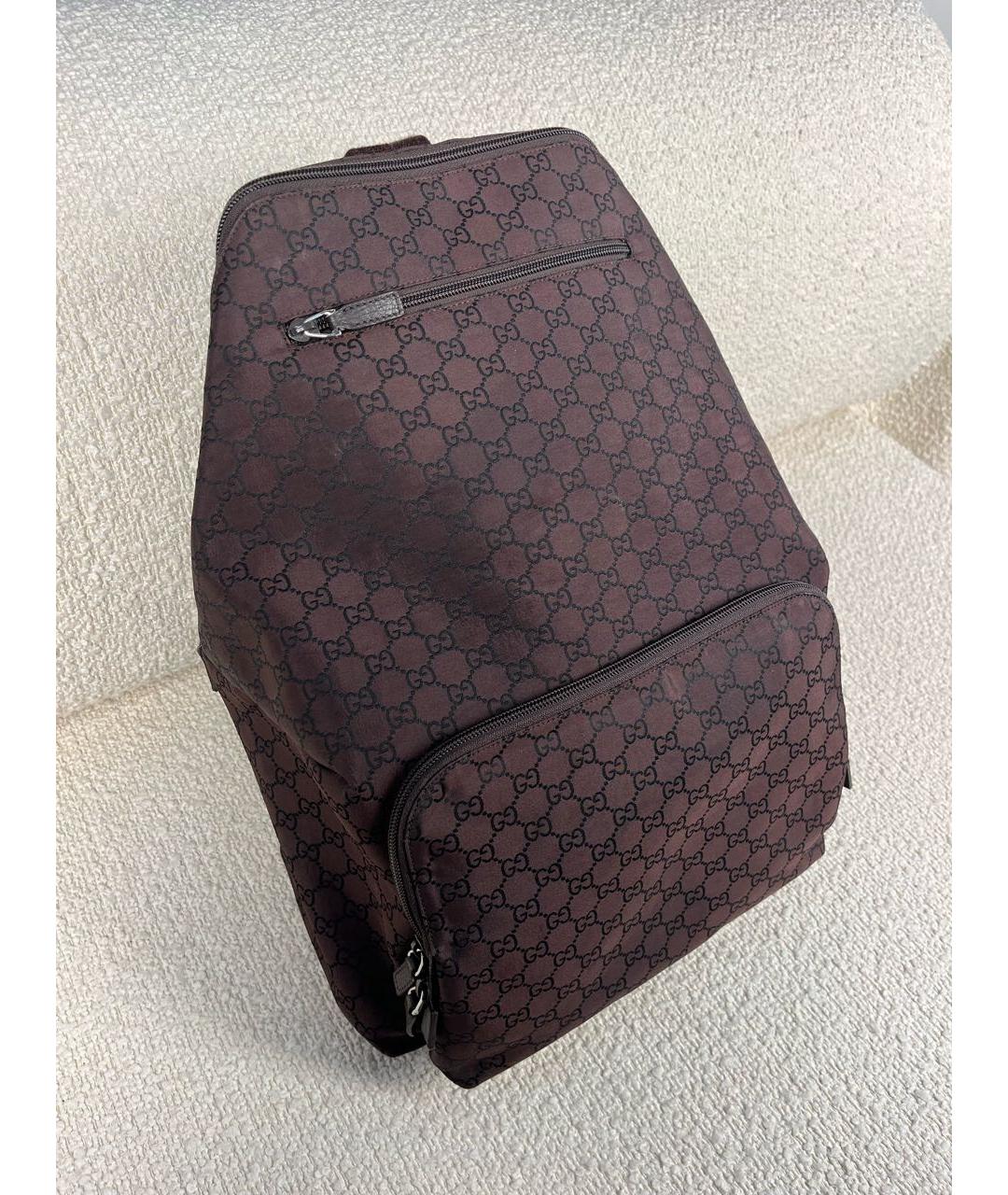 GUCCI Коричневый тканевый рюкзак, фото 2