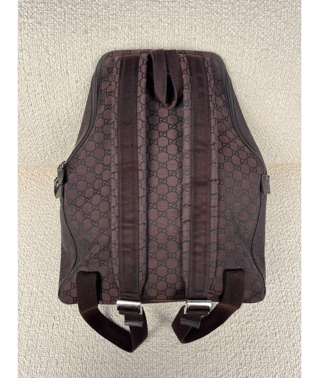 GUCCI Коричневый тканевый рюкзак, фото 3