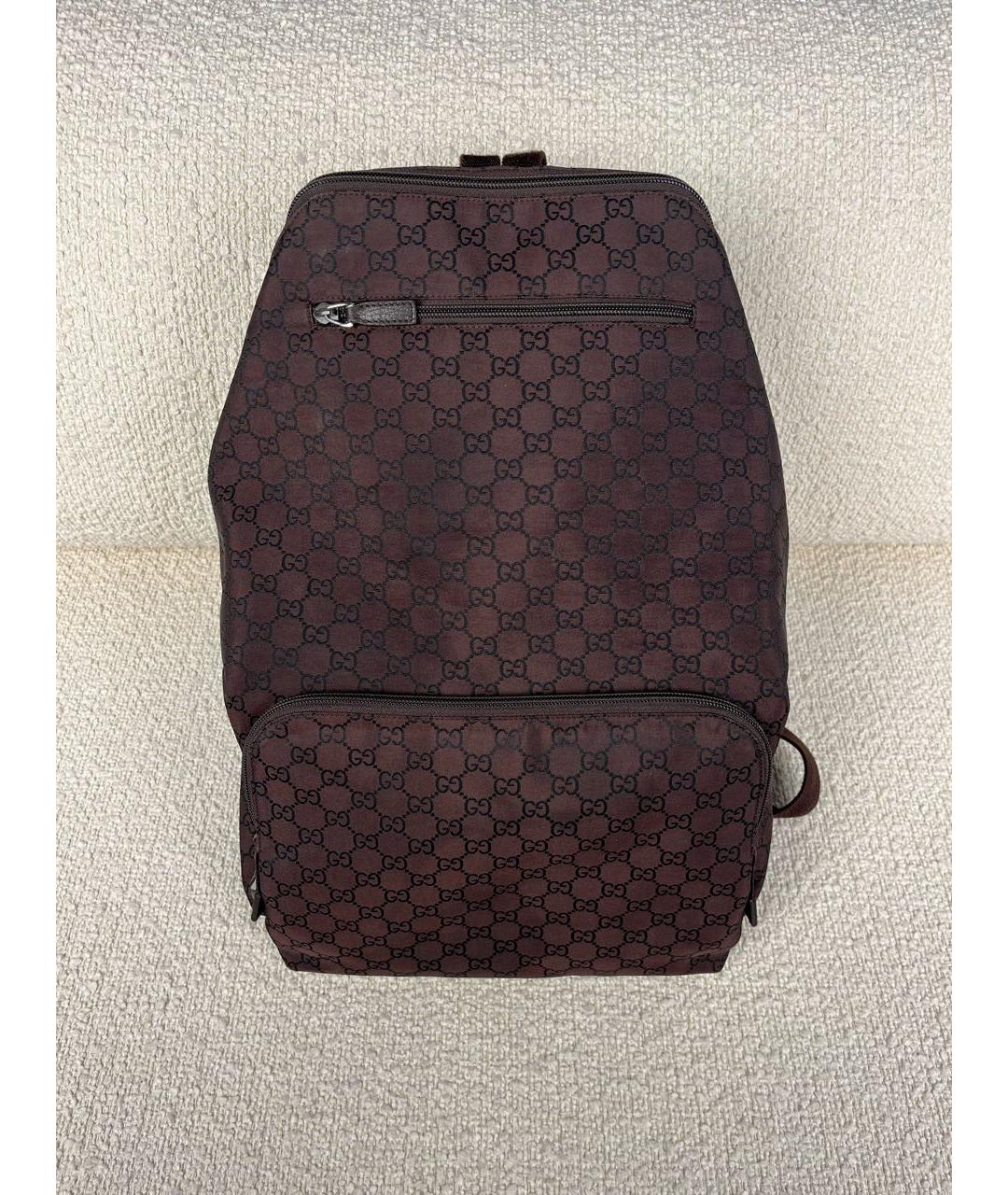 GUCCI Коричневый тканевый рюкзак, фото 9