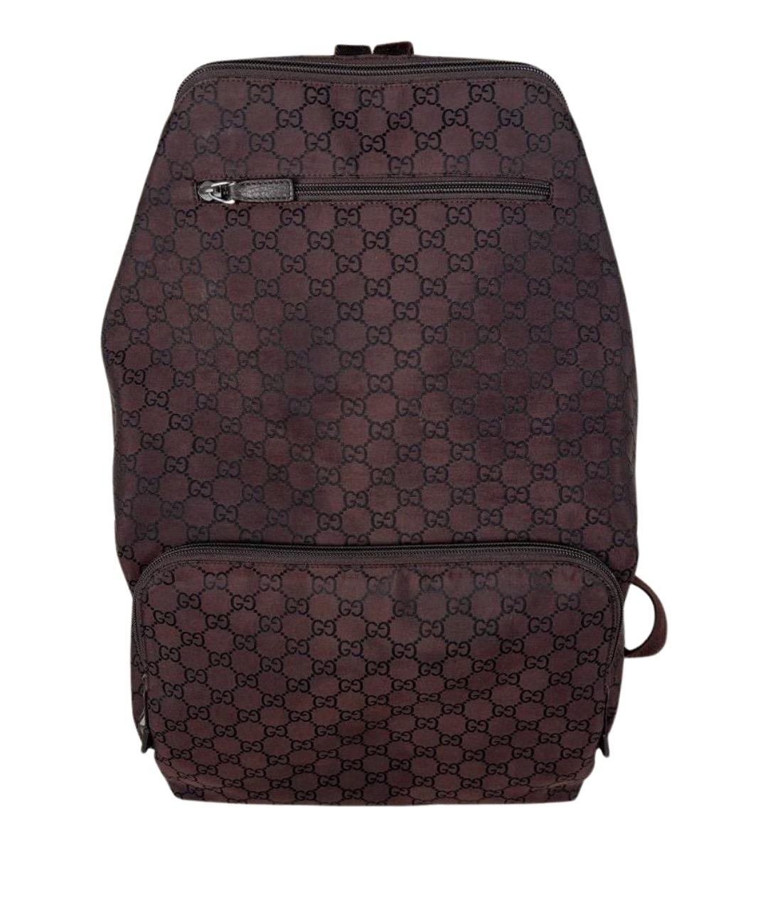 GUCCI Коричневый тканевый рюкзак, фото 1