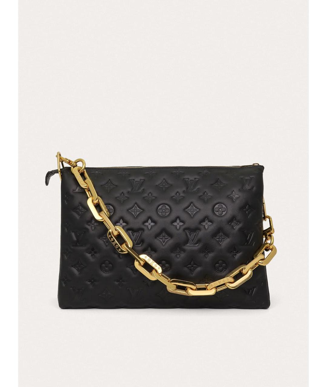 LOUIS VUITTON Черная кожаная сумка через плечо, фото 9