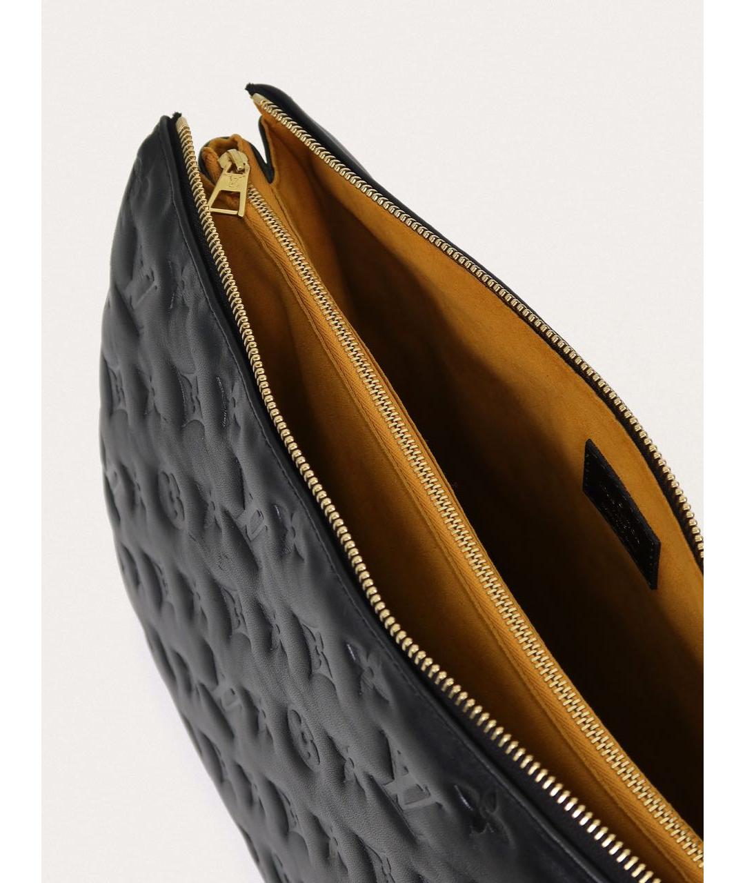 LOUIS VUITTON Черная кожаная сумка через плечо, фото 4