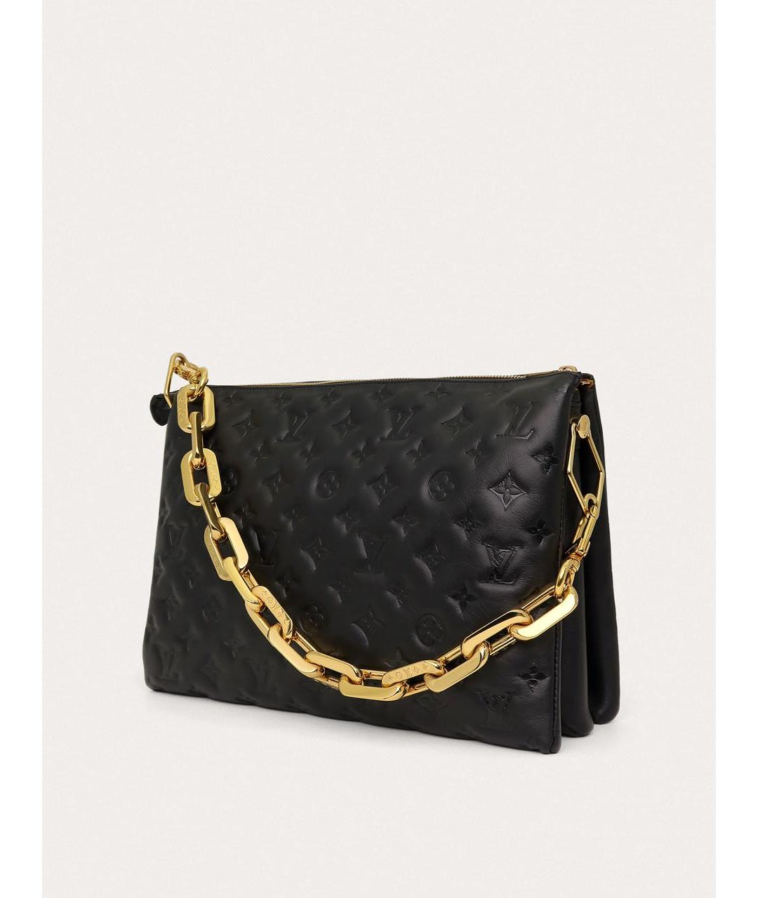 LOUIS VUITTON Черная кожаная сумка через плечо, фото 2