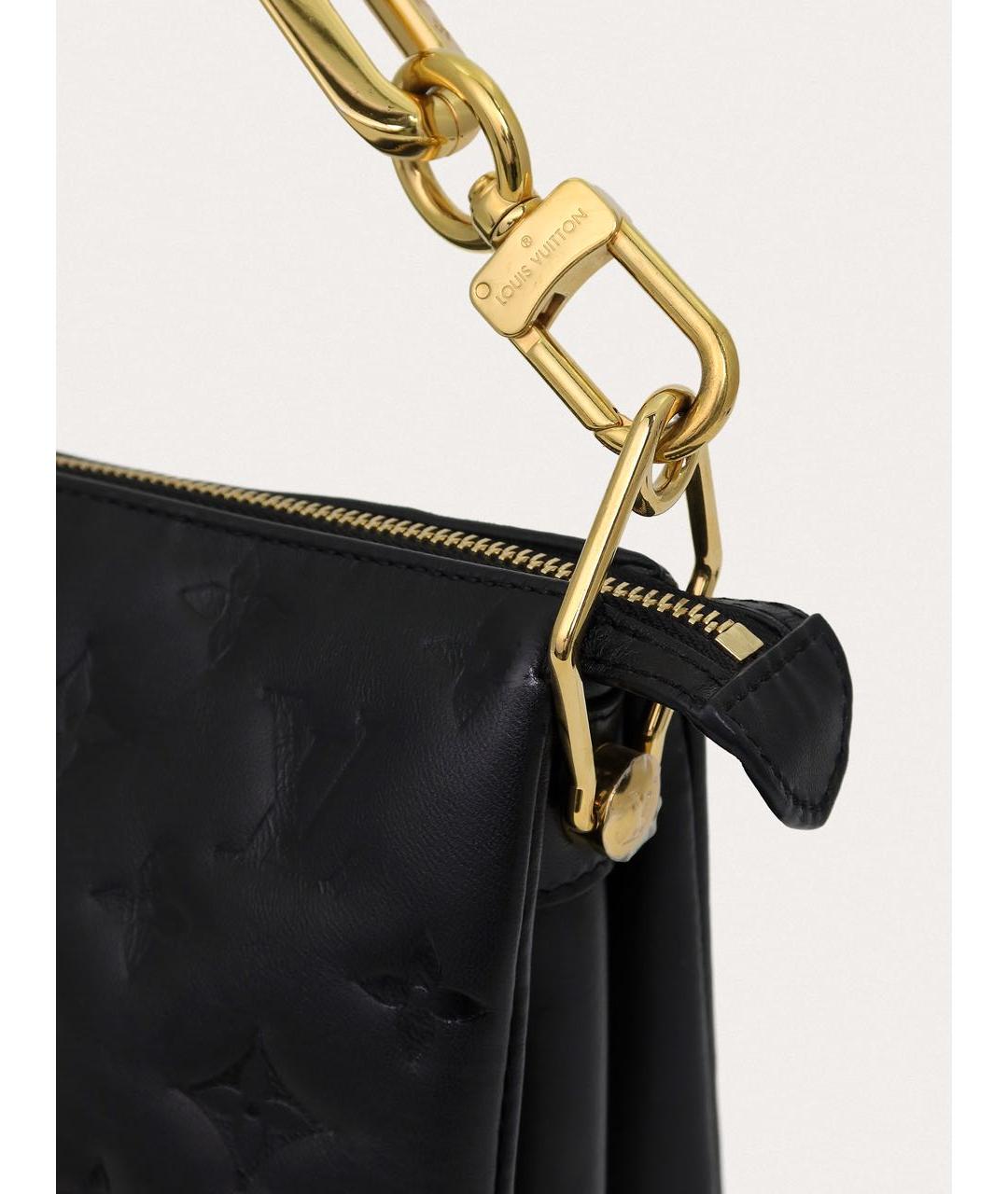 LOUIS VUITTON Черная кожаная сумка через плечо, фото 7