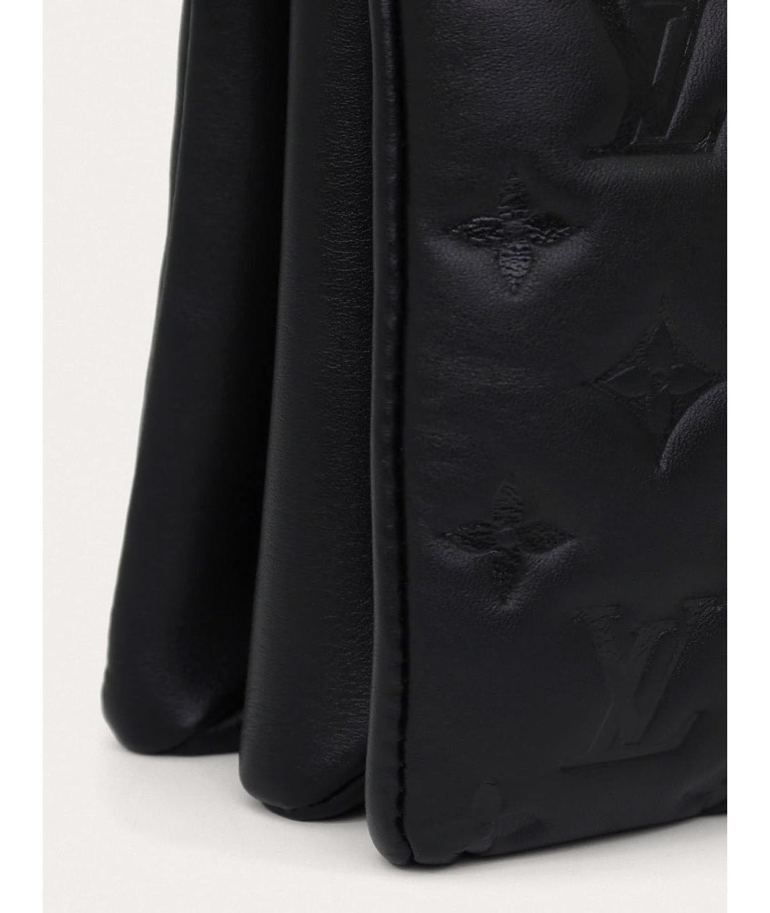LOUIS VUITTON Черная кожаная сумка через плечо, фото 6