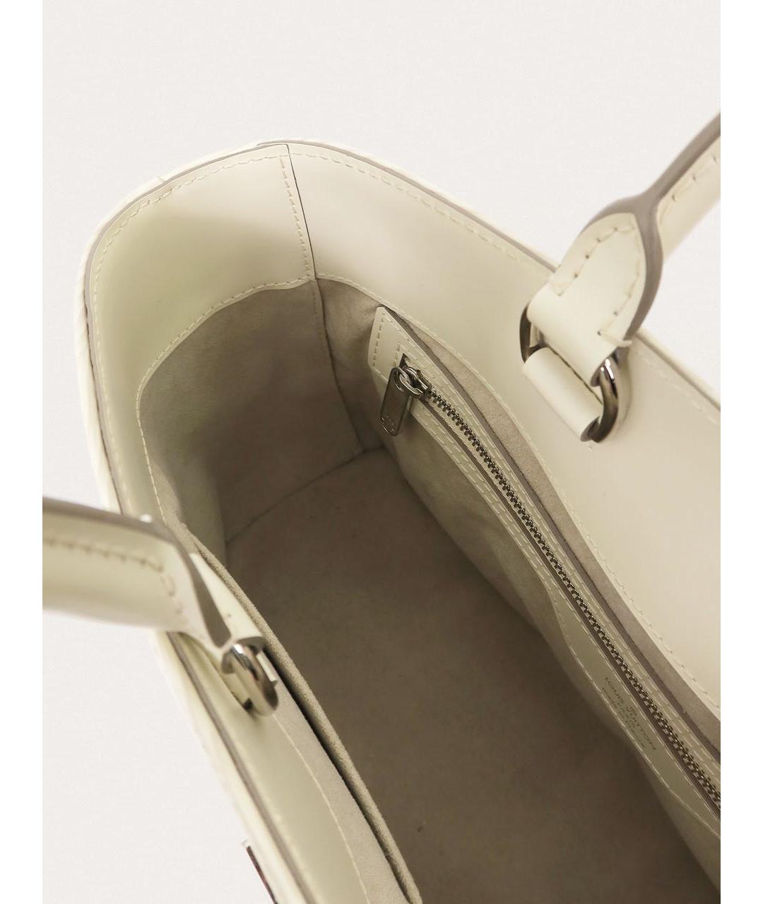 LOUIS VUITTON Белая кожаная сумка с короткими ручками, фото 4