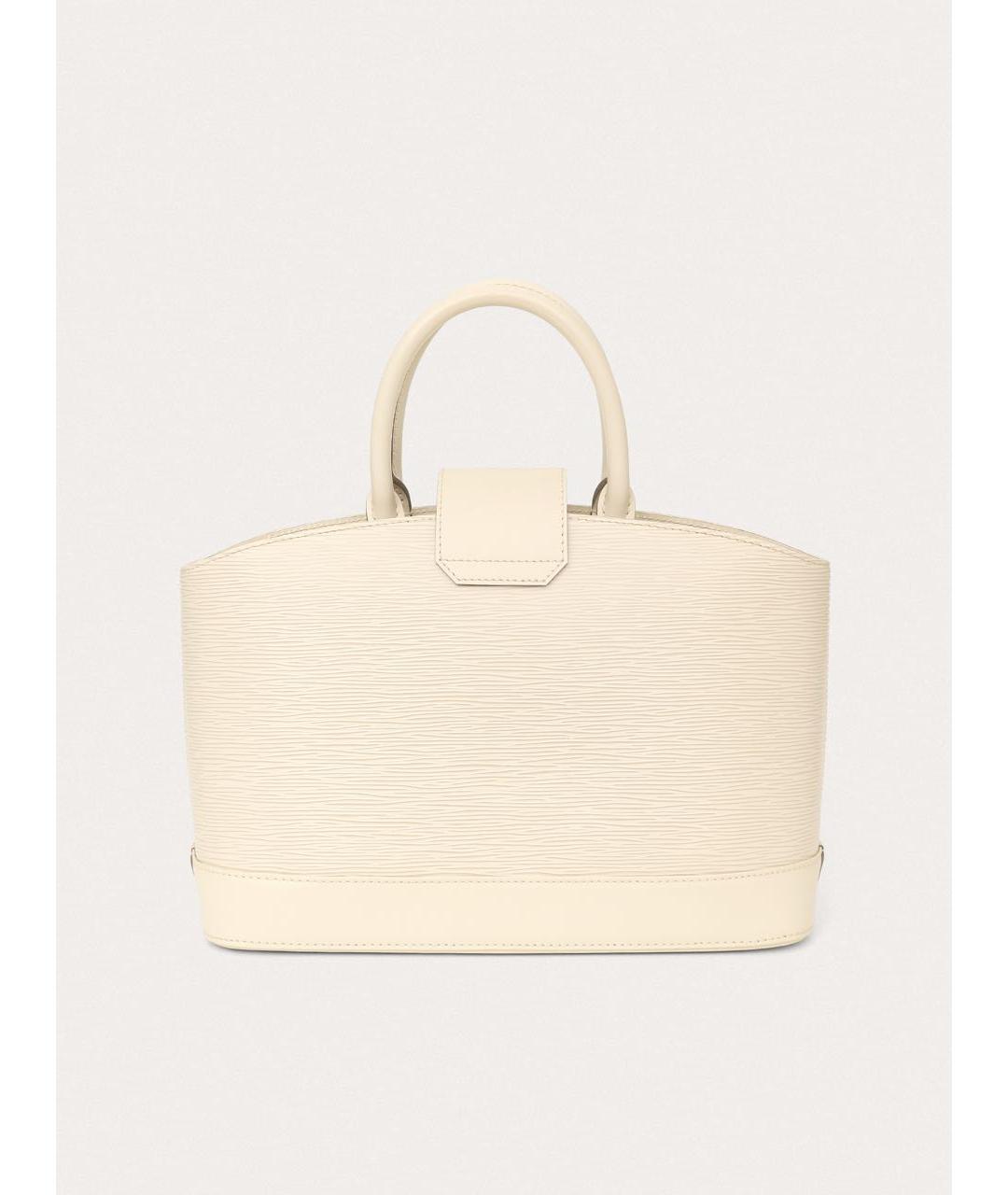 LOUIS VUITTON Белая кожаная сумка с короткими ручками, фото 3