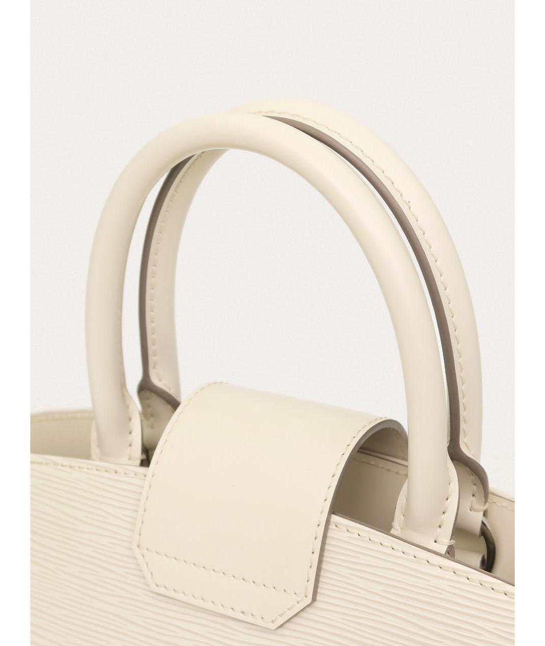 LOUIS VUITTON Белая кожаная сумка с короткими ручками, фото 6