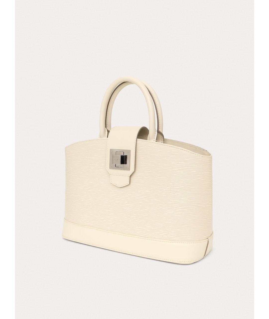 LOUIS VUITTON Белая кожаная сумка с короткими ручками, фото 2