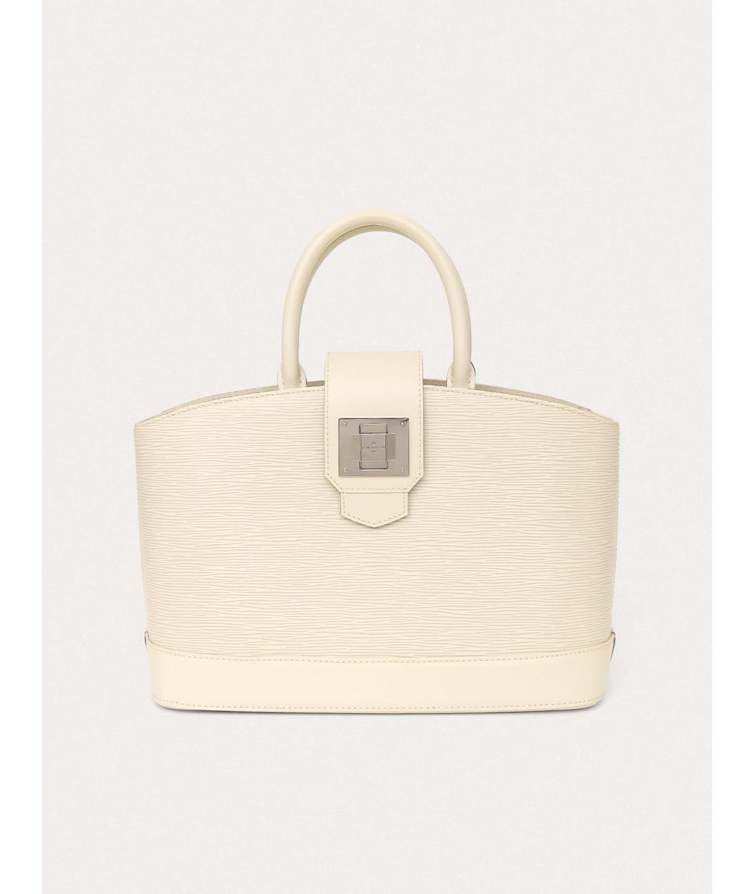 LOUIS VUITTON Белая кожаная сумка с короткими ручками, фото 9