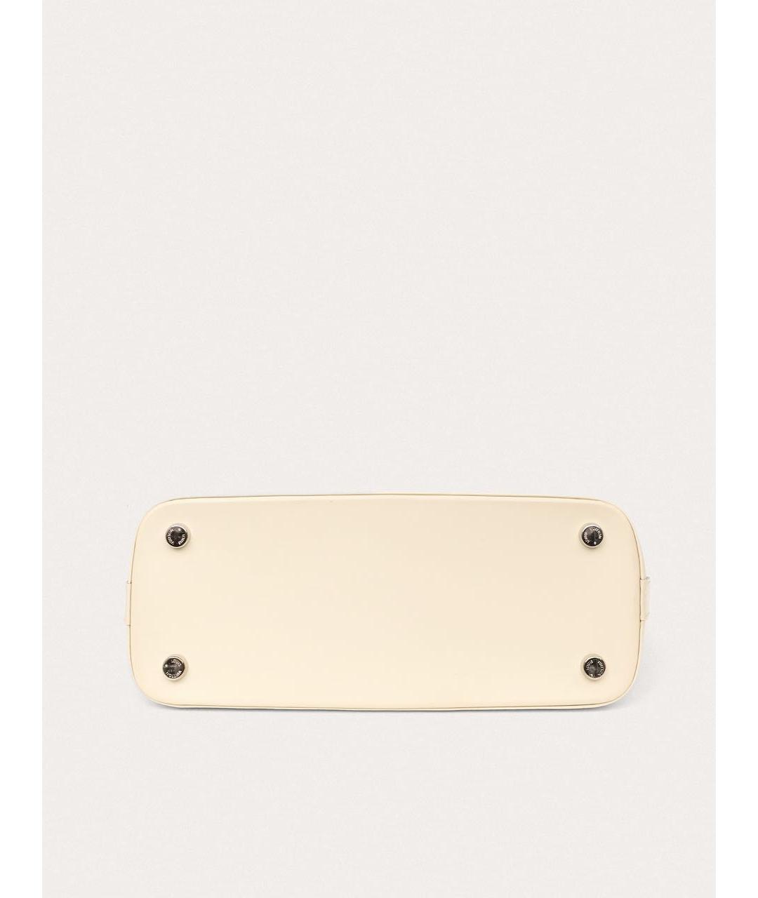 LOUIS VUITTON Белая кожаная сумка с короткими ручками, фото 5