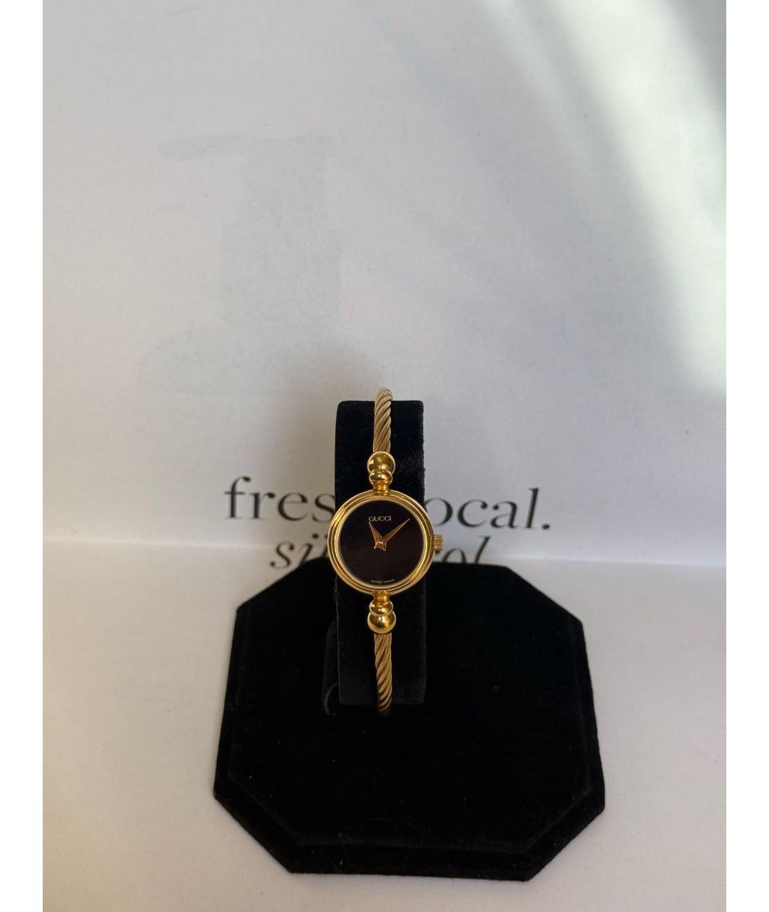 GUCCI Черные позолоченные часы, фото 9