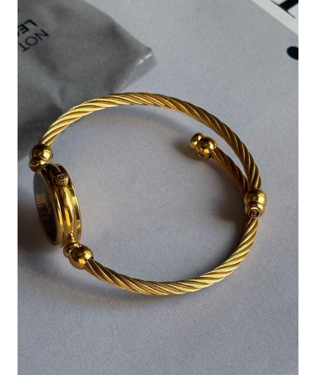 GUCCI Черные позолоченные часы, фото 7