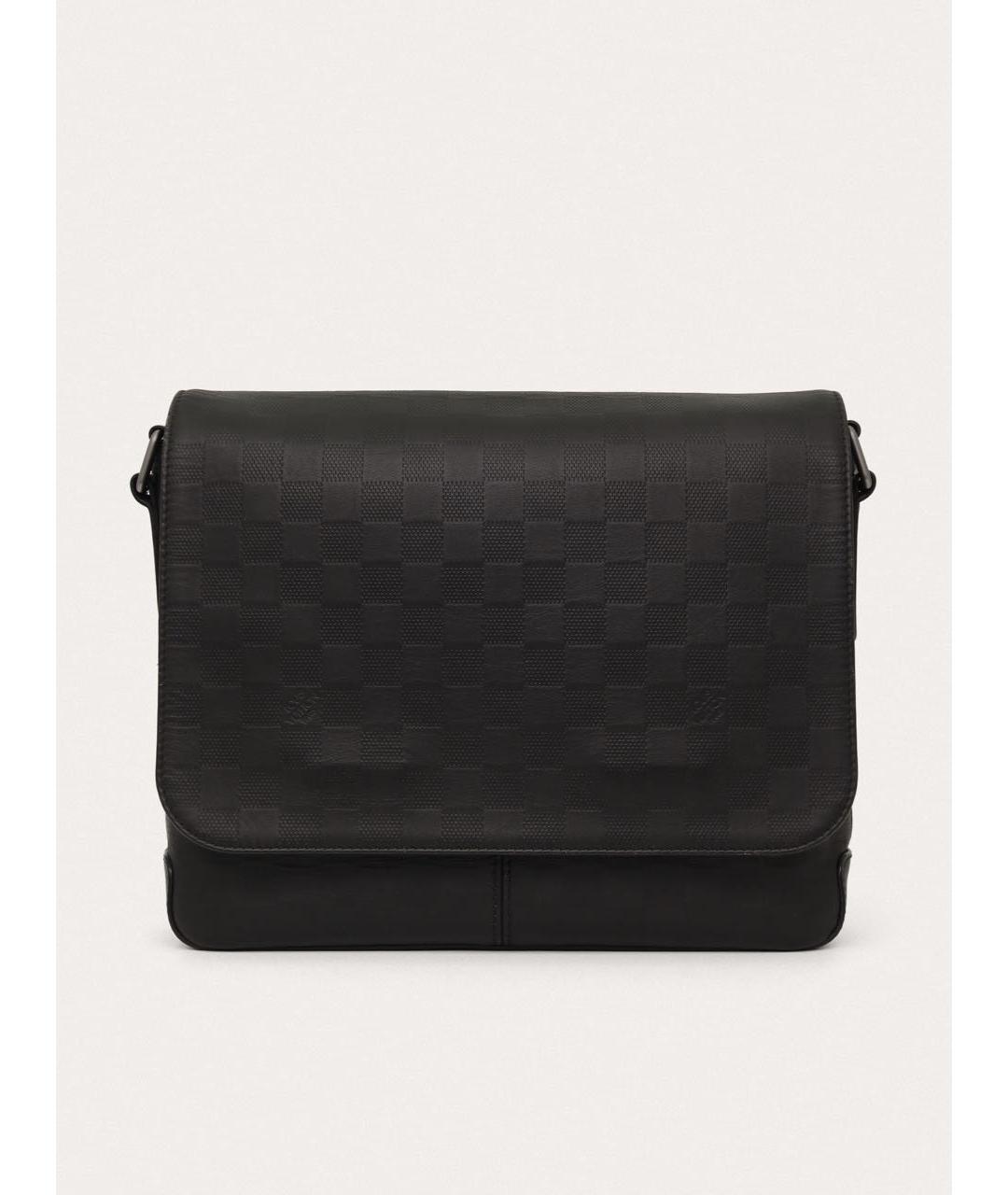 LOUIS VUITTON Черная кожаная сумка на плечо, фото 9